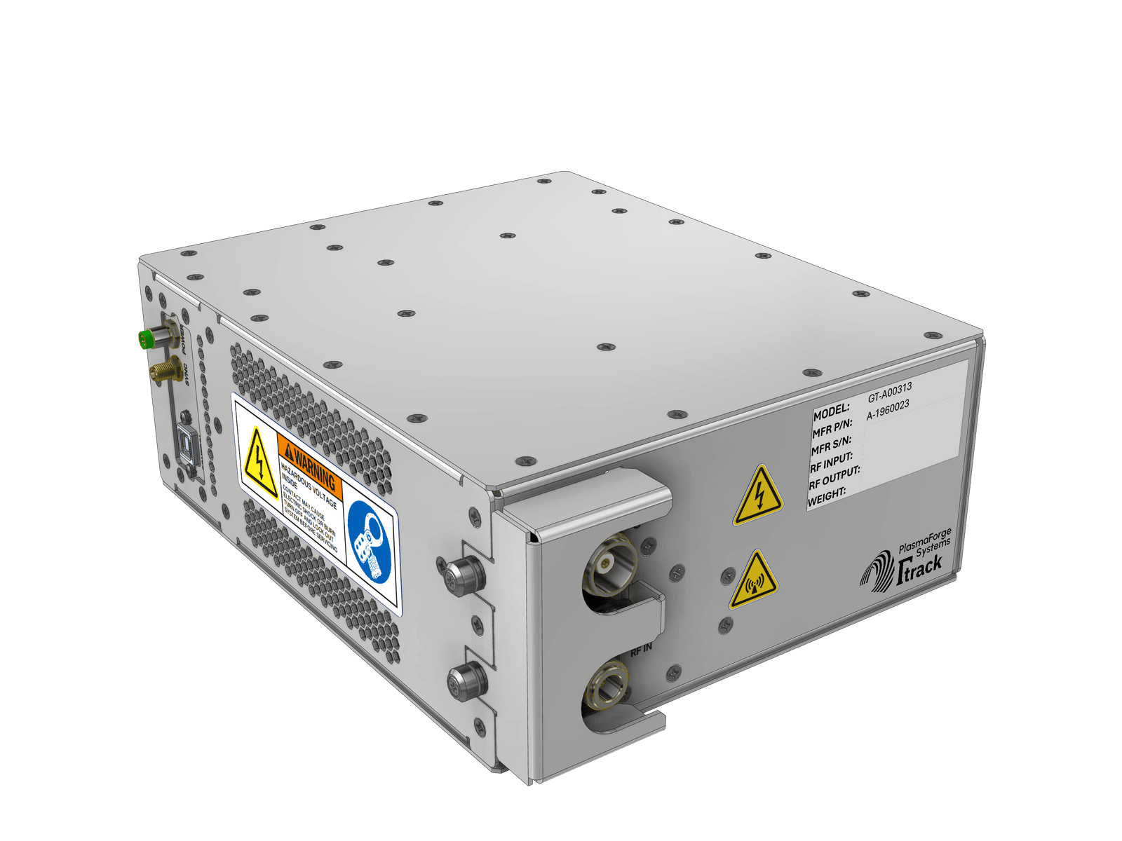 GammaTrack Automatic GT-A00313 RF matching network, exterior three-quarter view